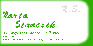 marta stancsik business card